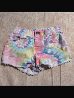 Garanimals Pastel Tie-Dye Denim Shorts - Pink, Yellow, Blue